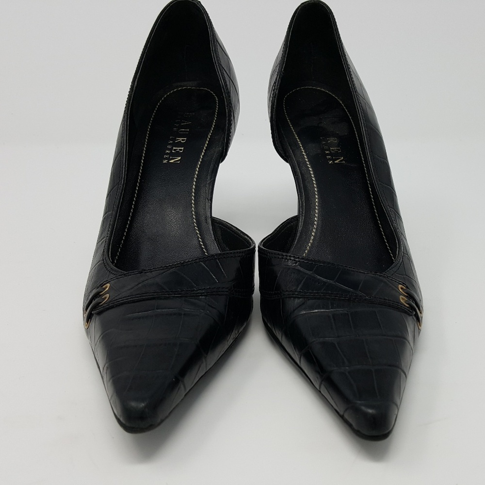 Ralph Lauren Black Leather Lexi Dress Shoe Size 7M